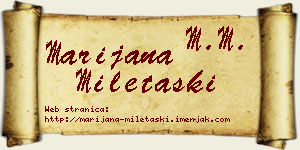 Marijana Miletaški vizit kartica